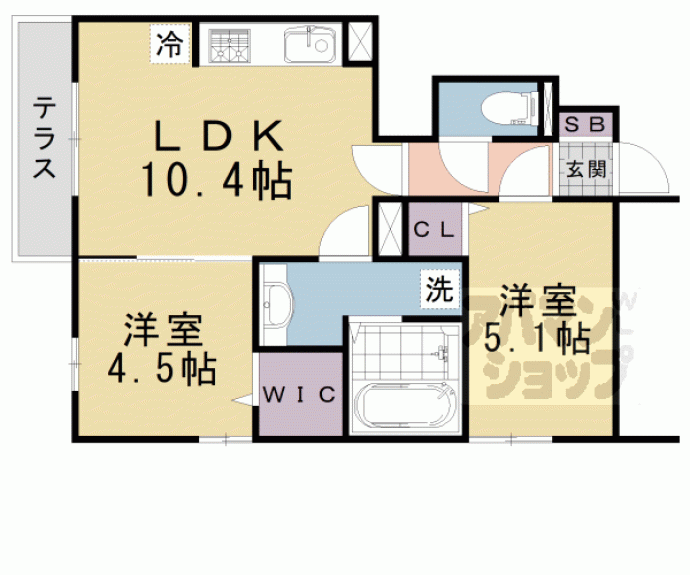 【セジュール嵯峨】間取