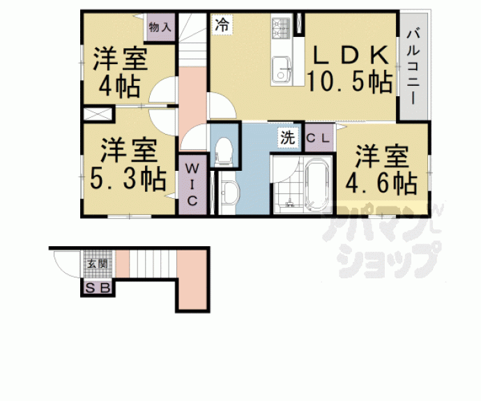 【ティグリス（ｔｉｇｒｉｓ）Ｂ棟】間取
