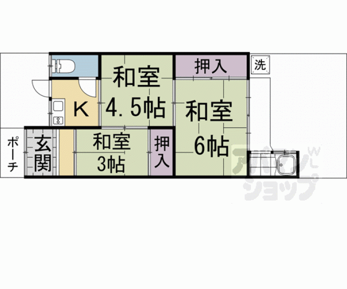 【太秦池田町貸家】間取