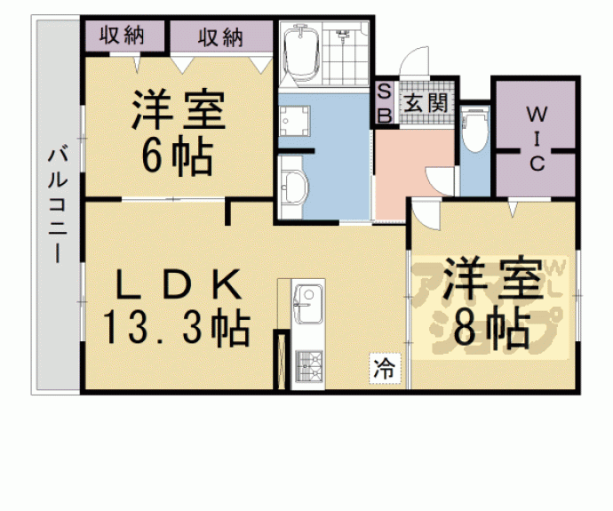 【ソレアード嵯峨Ⅱ】間取