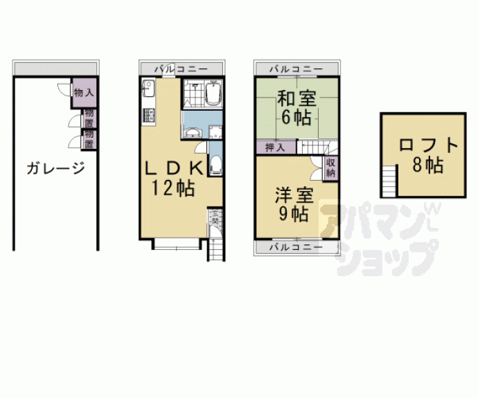 【西ノ京月輪町貸家】間取