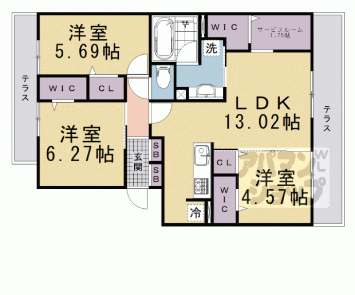 【オリーブ嵯峨】間取
