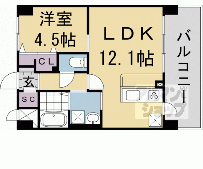 【クレアドーレ京都二条】間取