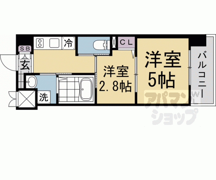 【アクアプレイス京都西院Ⅱ】間取