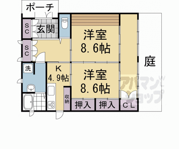 【CLAIR 嵯峨 貸家】間取