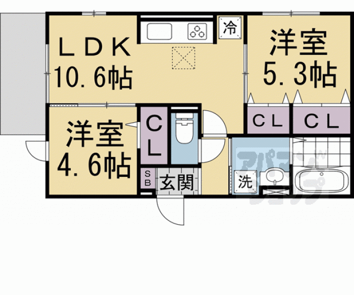 【オークテラス西京極】間取