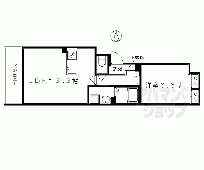 【コモンズ御所南】間取