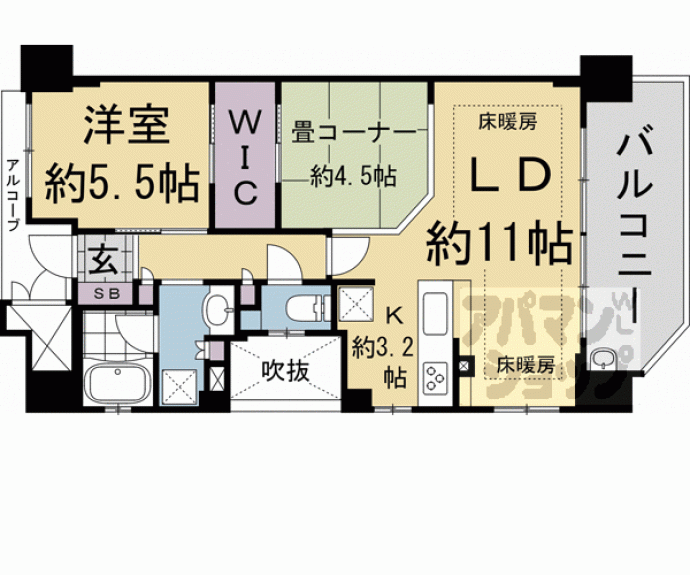 【四条烏丸クロスマーク】間取
