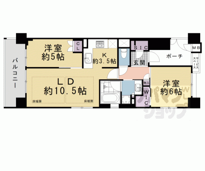 【四条烏丸クロスマーク】間取