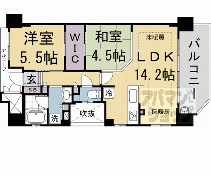 【四条烏丸クロスマーク】間取