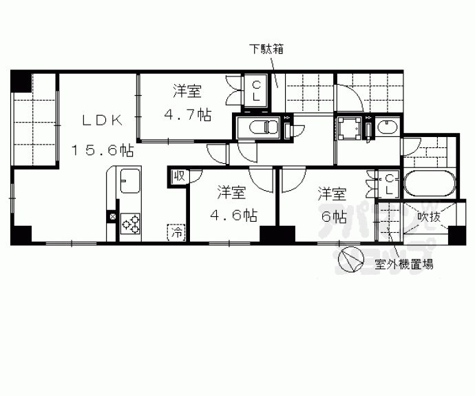 【イーグルコート京都河原町】間取