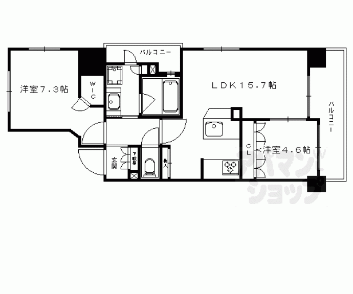 【イーグルコート京都河原町】間取