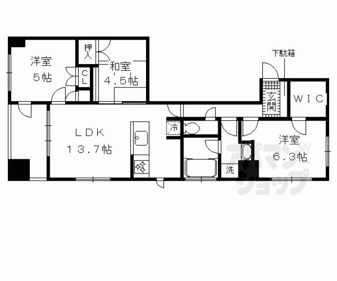 【イーグルコートラヴァン御池】間取