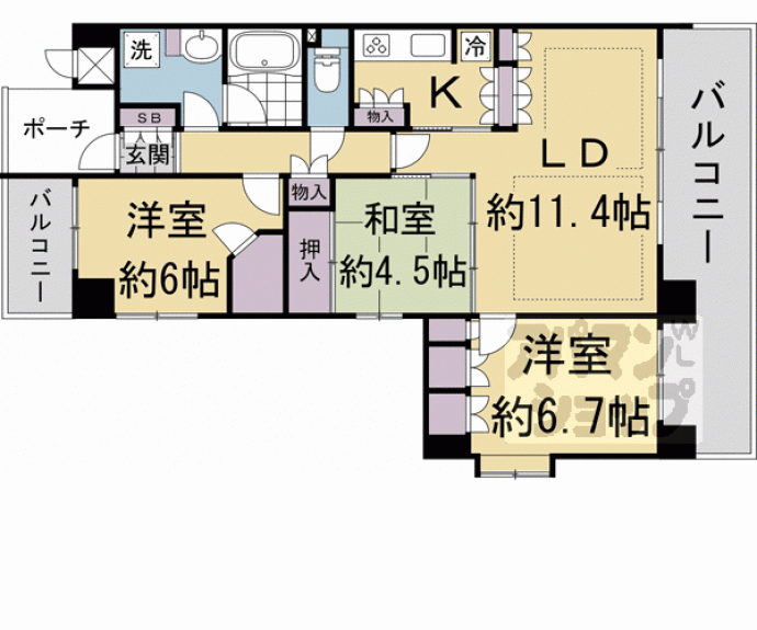 【藤和シティホームズ烏丸五条】間取