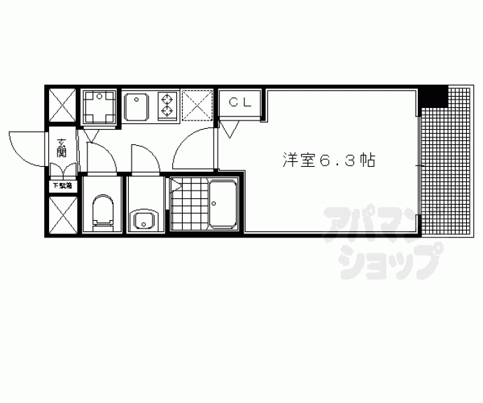 【プレサンス京都五条天使突抜】間取