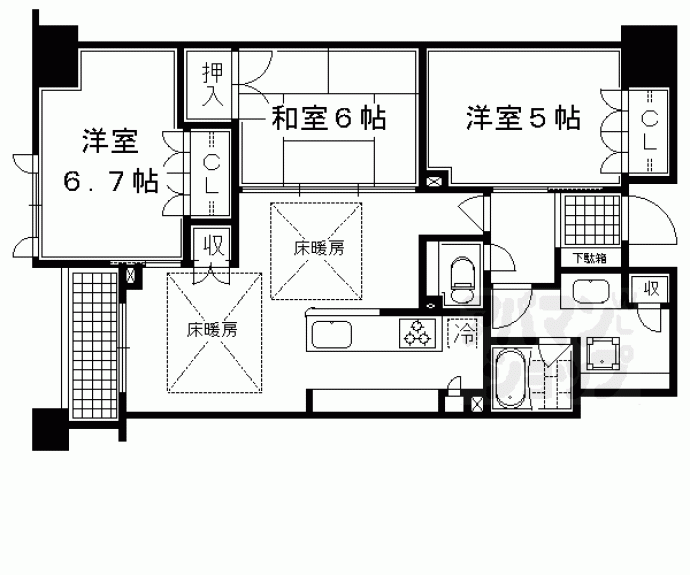 【ローレルコート御所南】間取