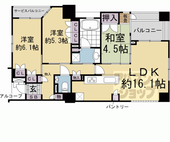 【ローレルコート御所南】間取