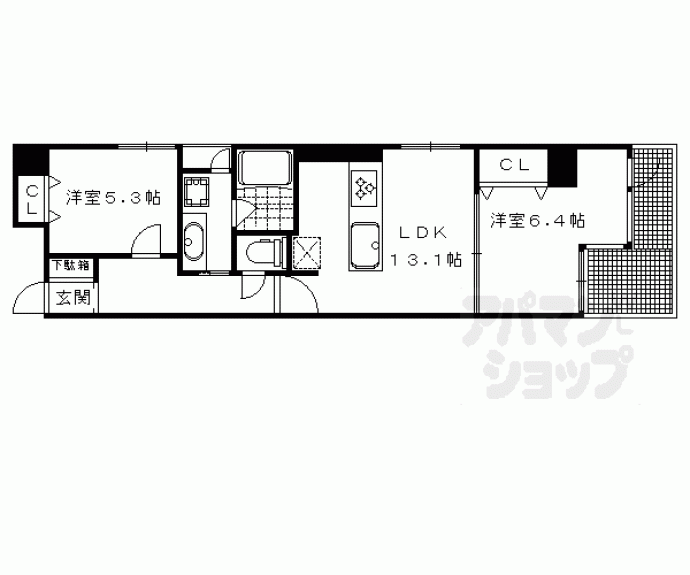【シュデン東山五条坂】間取
