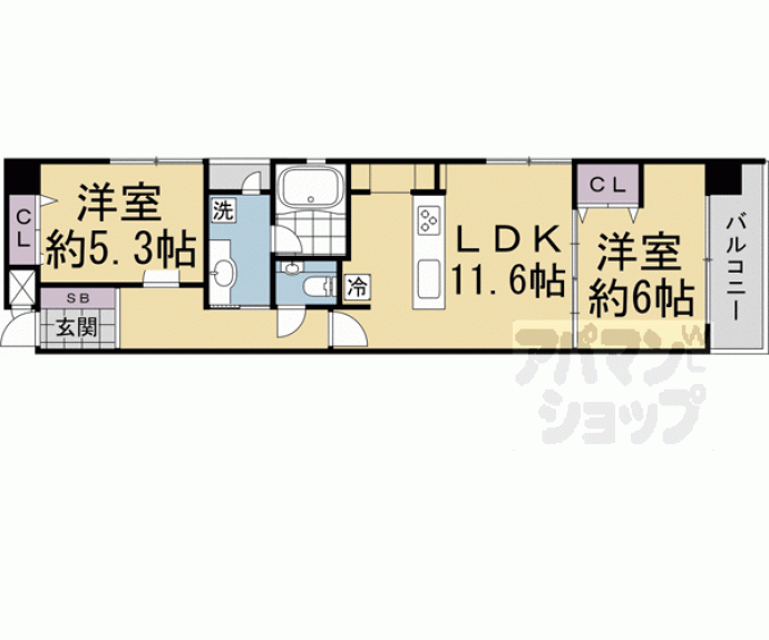 【シュデン東山五条坂】間取