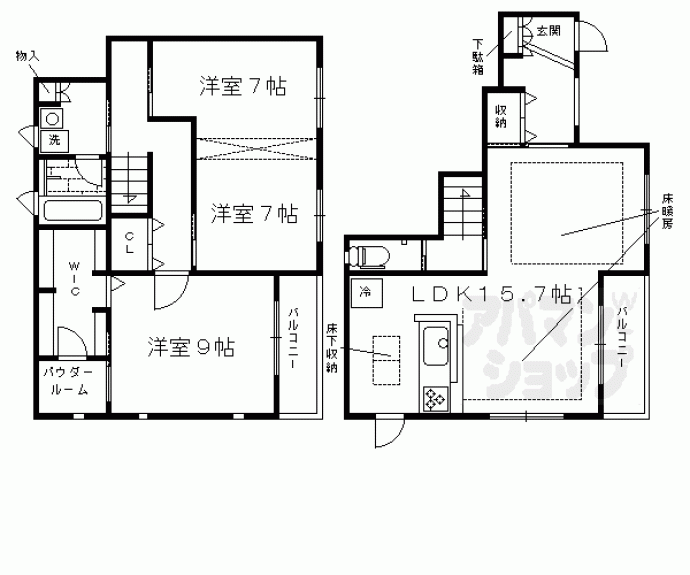 【御所南貸家】間取