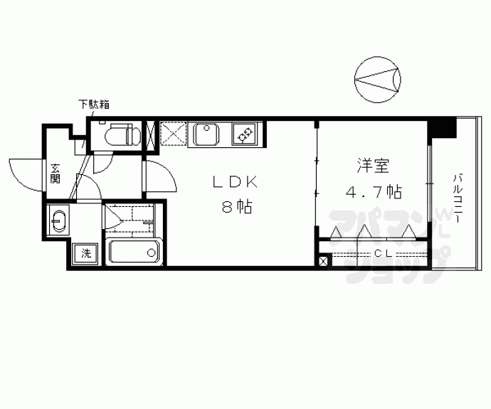 【パルティール東山】間取