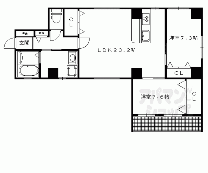 【ＬＵＸＥＳＴＡＧＥ御所南】間取