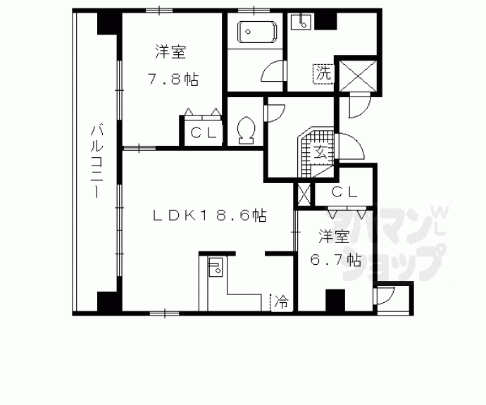 【Ｖｉｌｌｅ　Ｈｅｉａｎ四条烏丸】間取