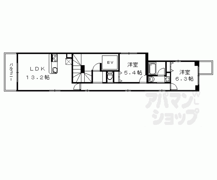 【アヴニール御所南Ⅱ】間取