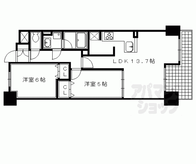 【パラドール京都烏丸璃宮】間取