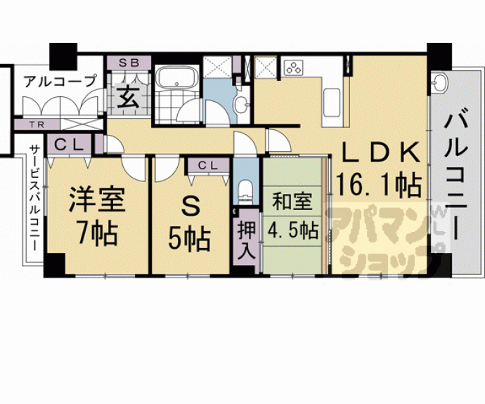【パラドール京都烏丸璃宮】間取