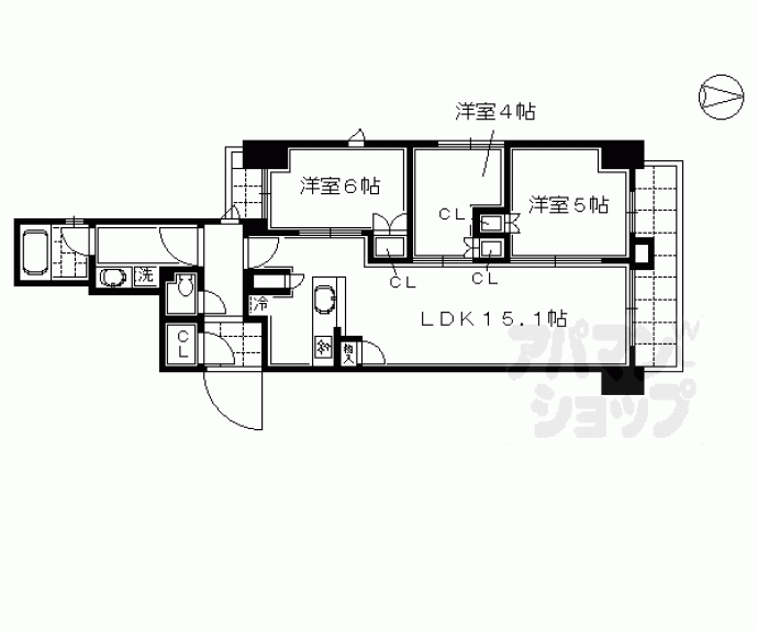 【リヴァーク四条烏丸】間取