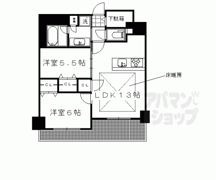 【プレサンスロジェ四条大宮駅前】間取