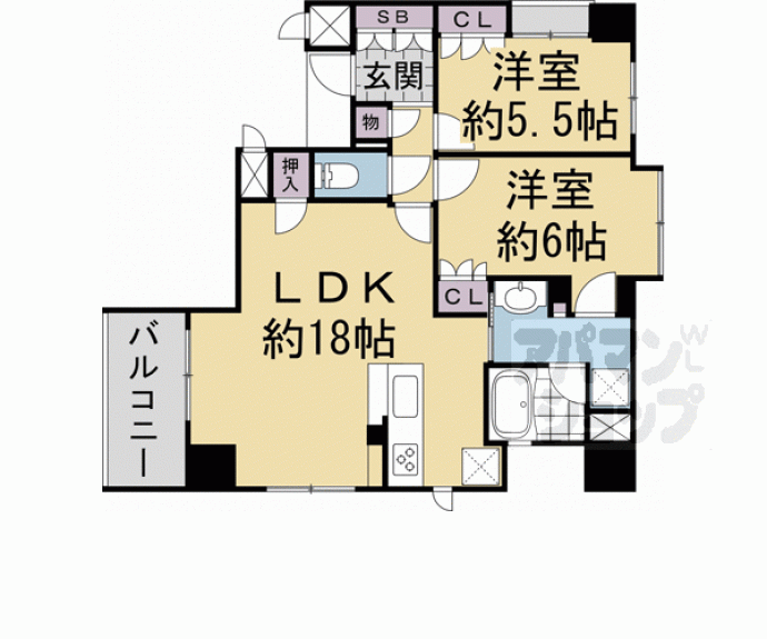 【イーグルコート京都御池創苑】間取