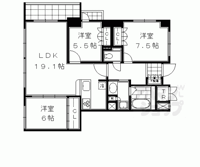 【サンメゾン烏丸御池ザ・ゲート】間取