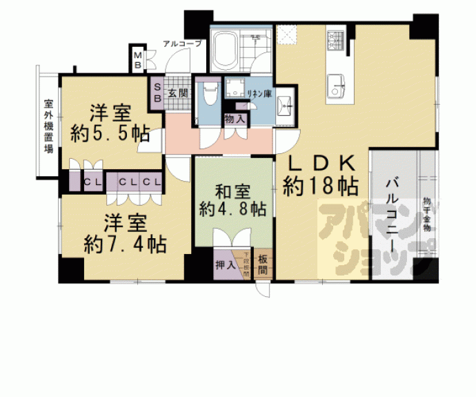 【イーグルコート御池新町】間取