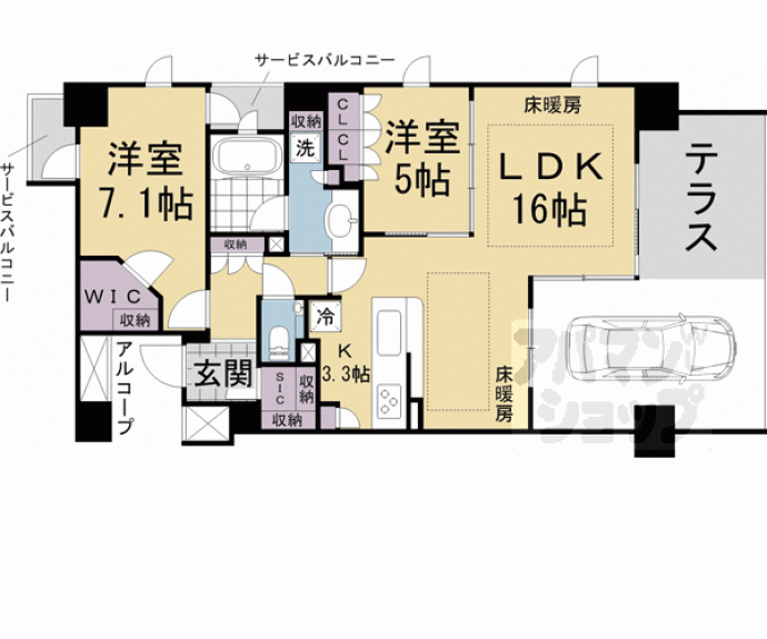 【パークホームズ烏丸御池三条町】間取