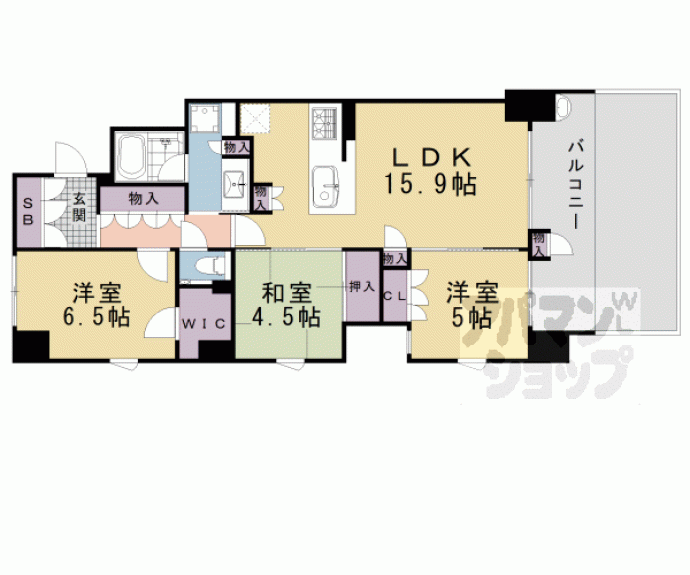 【パークホームズ烏丸御池三条町】間取