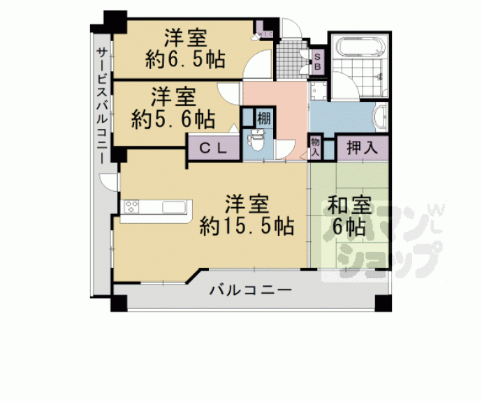 【パデシオン六角堀川東】間取