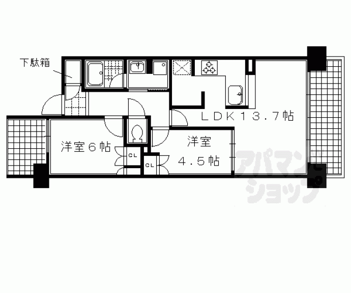 【ザ・京都レジデンス四条河原町】間取