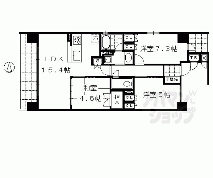 【ザ・京都レジデンス四条河原町】間取