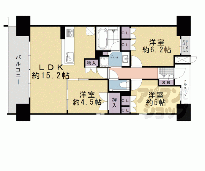 【ザ・京都レジデンス四条河原町】間取