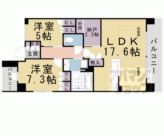【ザ・京都レジデンス四条河原町】間取