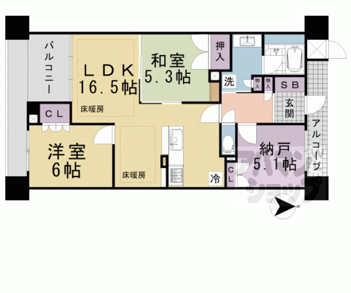 【グランレジェイド京都河原町】間取