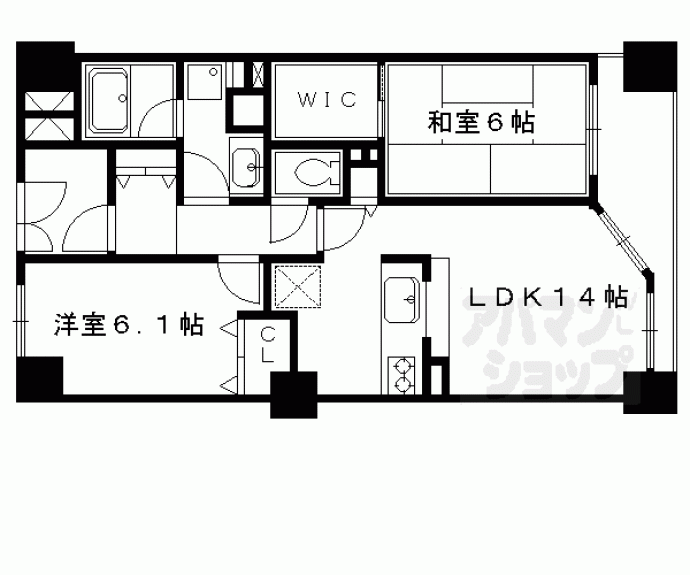 【ユニハイム四条大宮駅前】間取