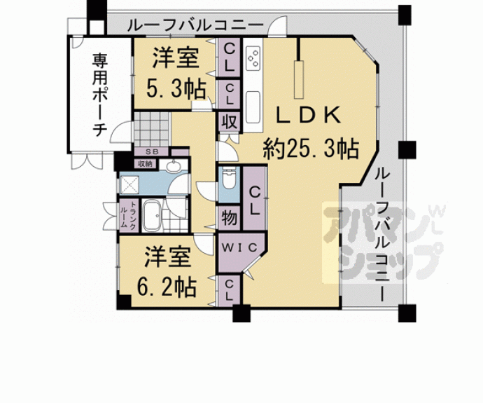 【ユニハイム四条大宮駅前】間取