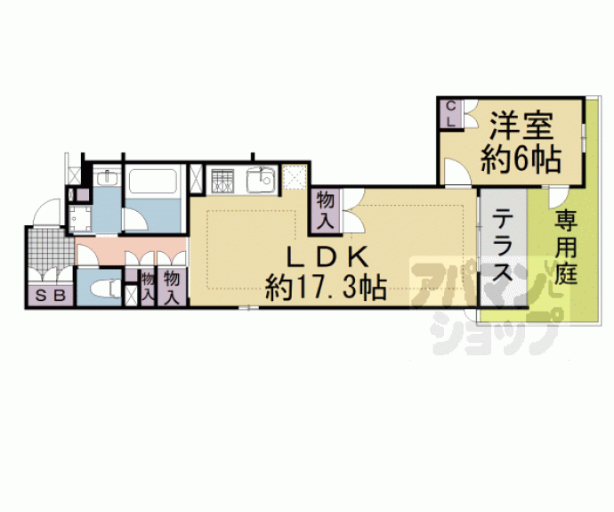 【ブランズ京都四条烏丸 桜風庵】間取