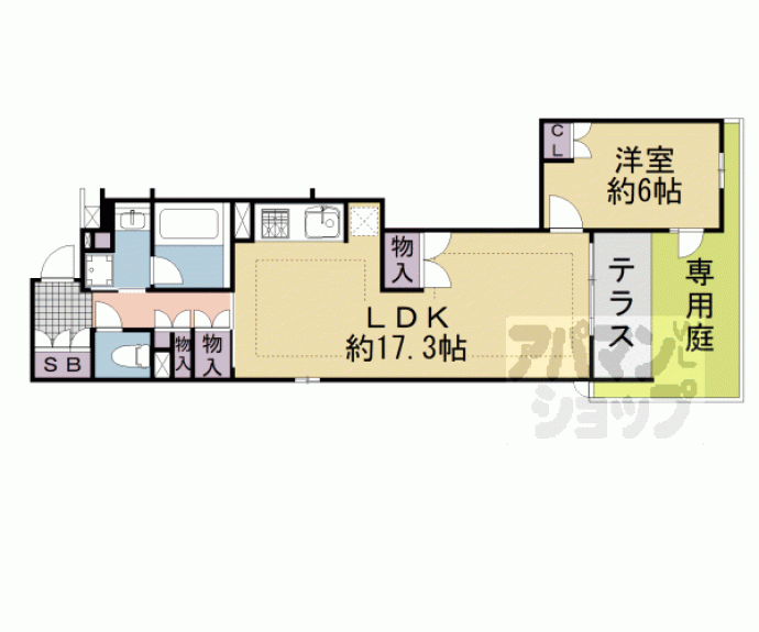 【ブランズ京都四条烏丸 桜風庵】間取