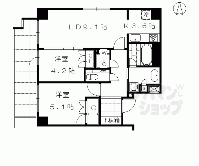【クラッシィハウス御池柳馬場】間取