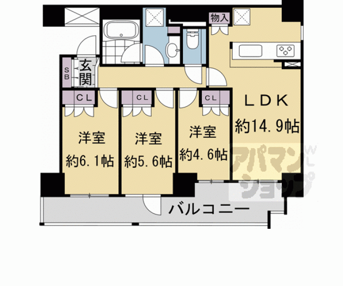 【クラッシィハウス御池柳馬場】間取