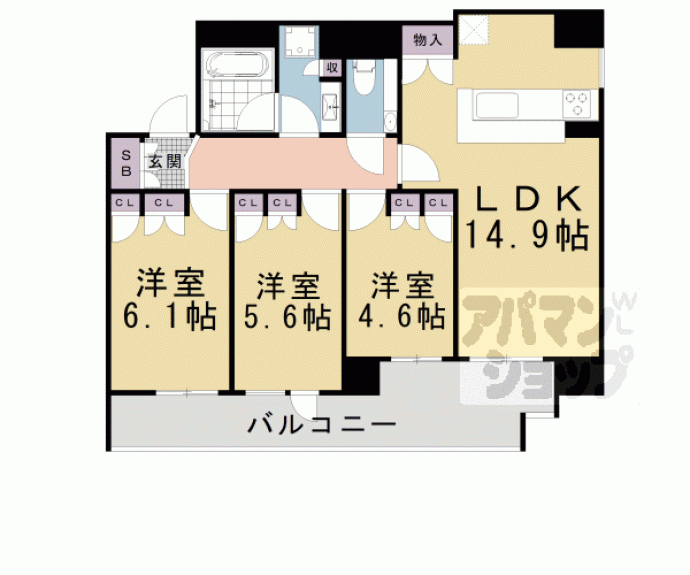 【クラッシィハウス御池柳馬場】間取